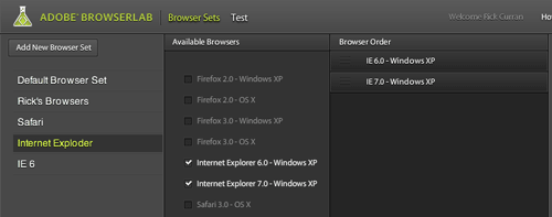 Image of Browser Sets options