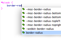 CSS3 Code hints