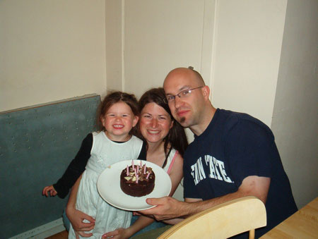 Nat, Mom, Dad, Cake.