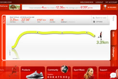 Screenshot of detail of run in Nikeplus.com